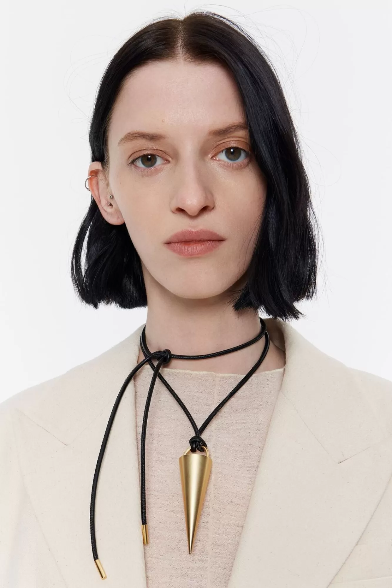 BIMBA Y LOLA Collar Cordon Piel Y Pincho Dorado Mate Cheap