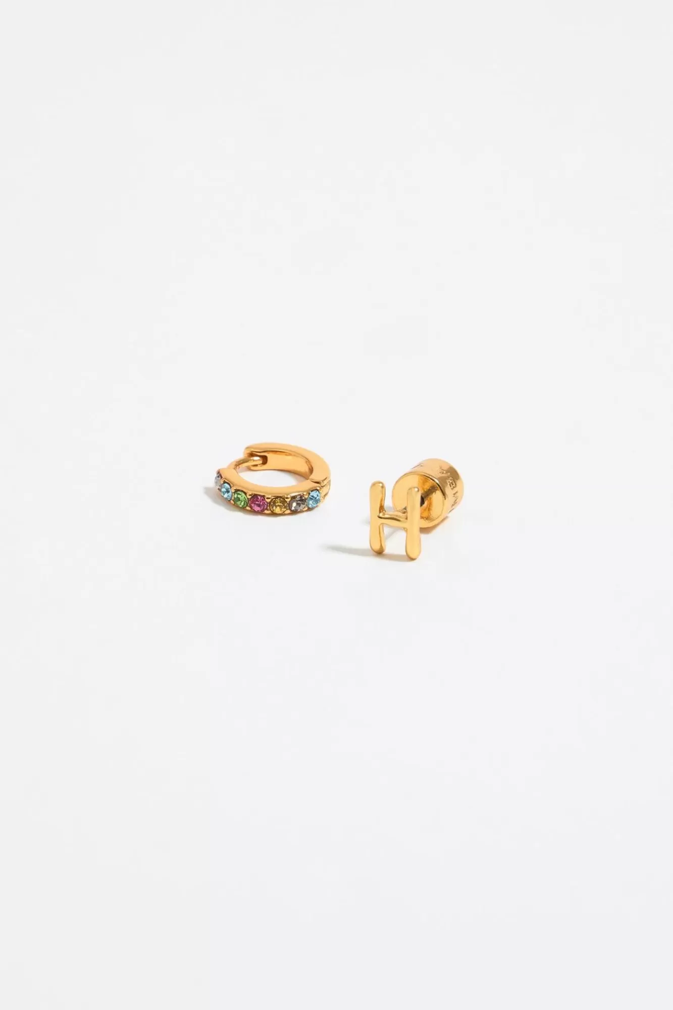 BIMBA Y LOLA Pendientes Letra H Y Aro Mini Cristales Multicolores Sale